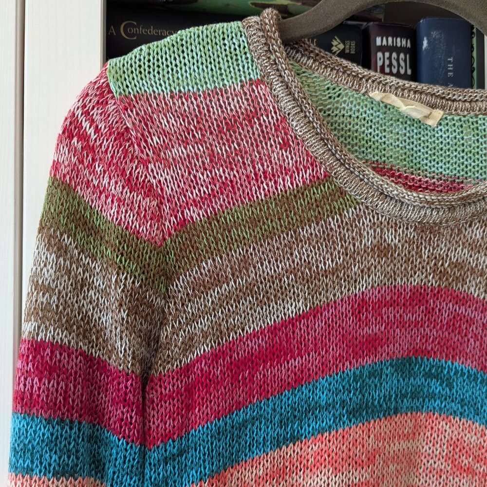 Cozy & Colorful Striped Sweater / Hem & Thread / Size M